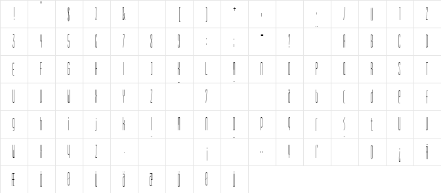 SpiritRegular Regular  glyph index