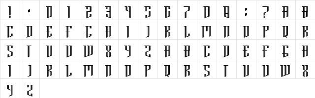 Brooklyn Inline  glyph index