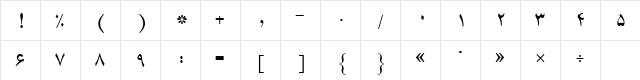 B Compset Regular  glyph index