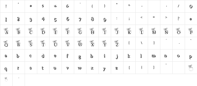 Leprechaun2 Regular  glyph index