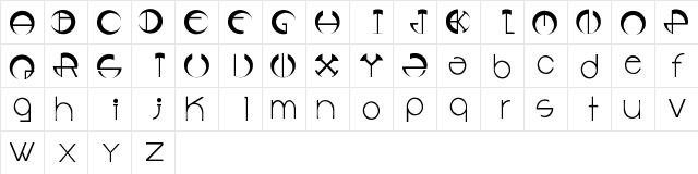 New Regular  glyph index