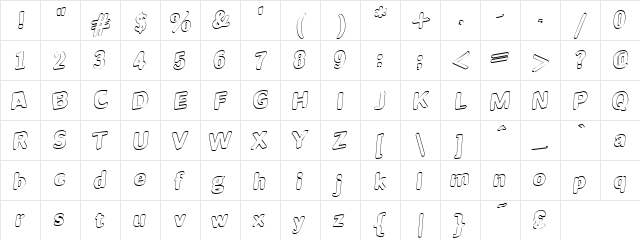 Jinx Normal  glyph index