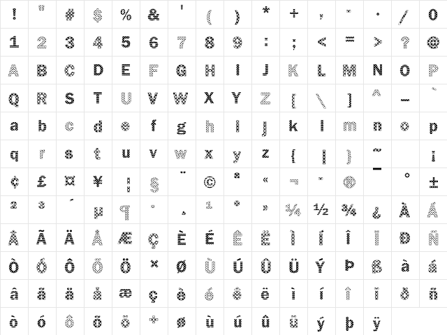 DTCFranklinGotM11 Regular  glyph index