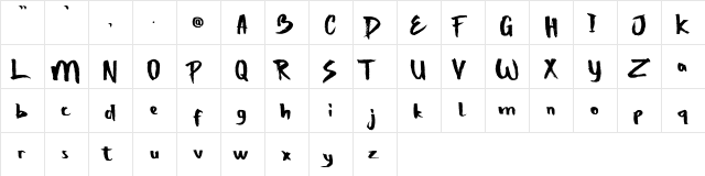 Strong Bold Bold One  glyph index