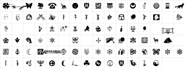 MusicDing Regular  glyph index