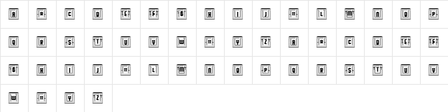 Broadway Capitals Negativ Regular  glyph index