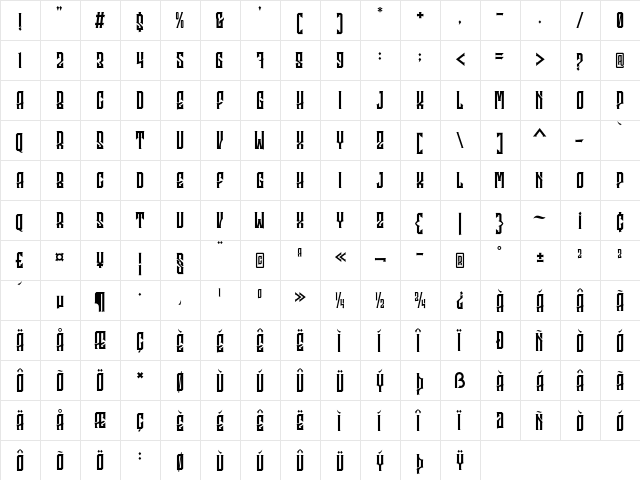 Godhong Personal Use Regular  glyph index