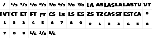 SimianDisplay Medium  glyph index