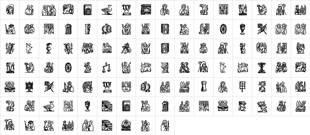 OldFarmersCalendarBats02 Regular  glyph index