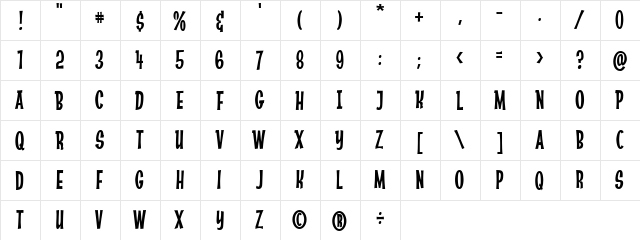 CCAbsolutelyFabulous Regular  glyph index