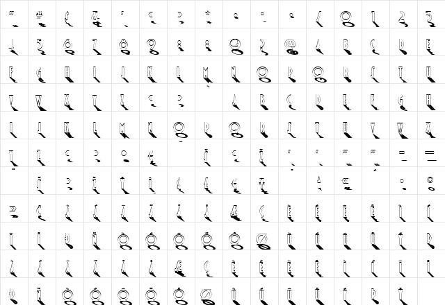 Harvest Moon NF Regular  glyph index