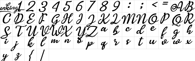 Funking Regular  glyph index