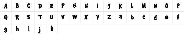 Shipwreck Bold  glyph index