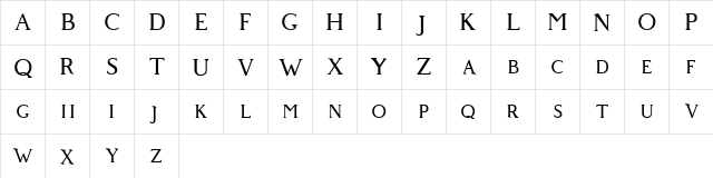 Giveny Free Regular  glyph index