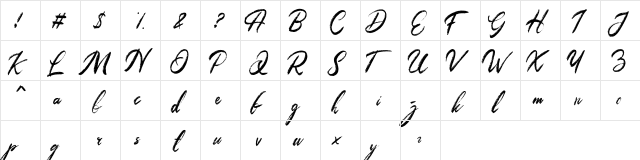 Meadows Regular  glyph index