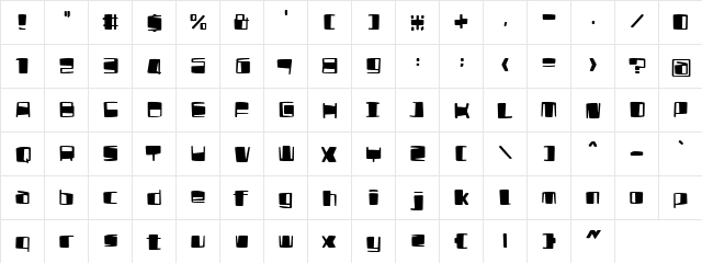 UltraComicalphabet Regular  glyph index