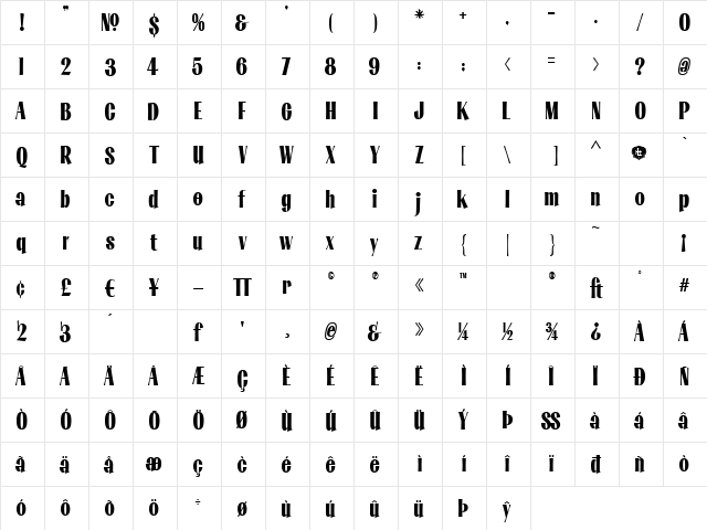 LHF Opening Night REGULAR Regular  glyph index