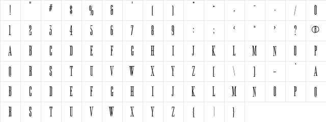 Long Tall Sally EEN Plain  glyph index
