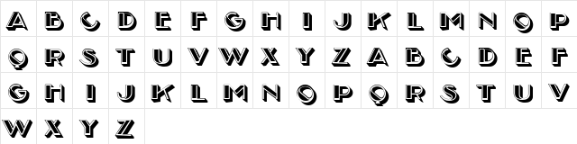 Arabeska Regular  glyph index