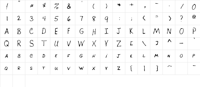 Ulster Regular  glyph index