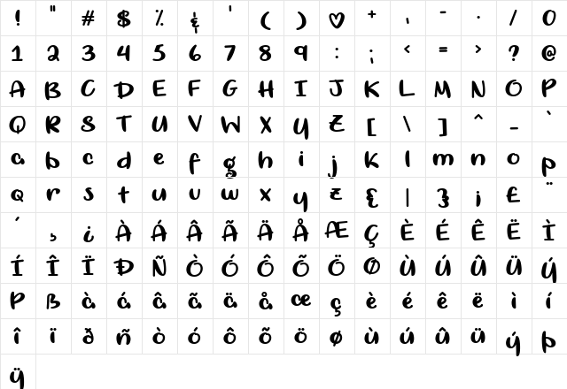 Living Selflessly Regular  glyph index