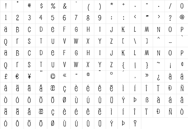 Pupcat Regular  glyph index
