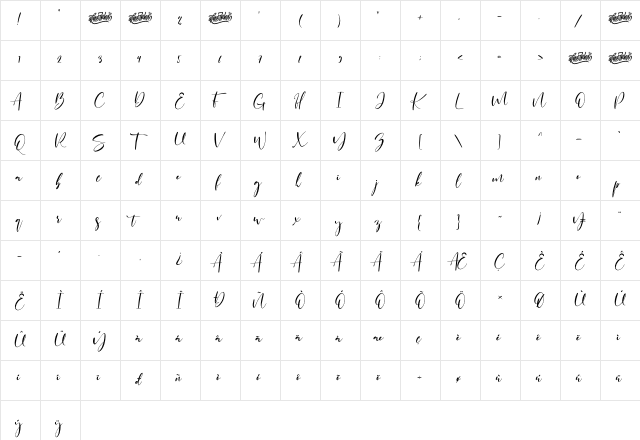 Saturated Regular  glyph index