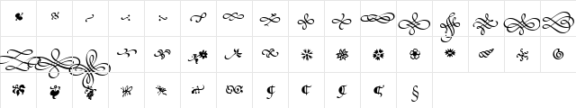Poetica Regular  glyph index