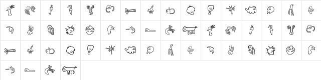 New Regular  glyph index