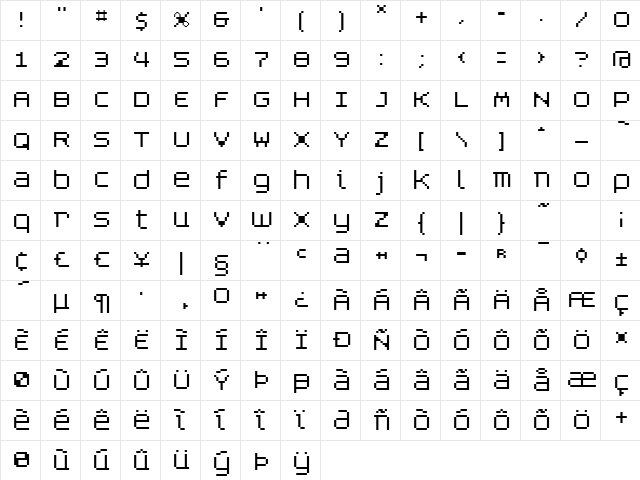 Blackgold Light  glyph index