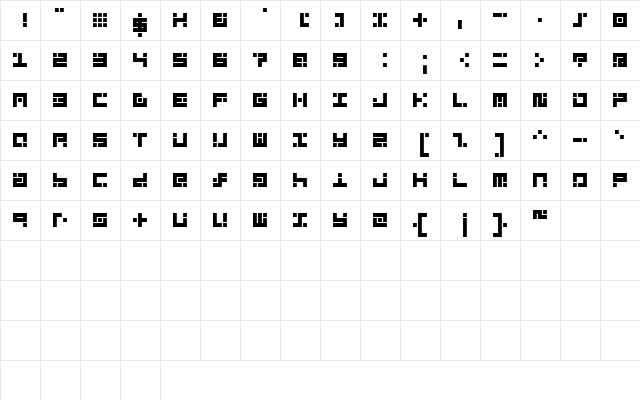 D3 Futurism Regular  glyph index