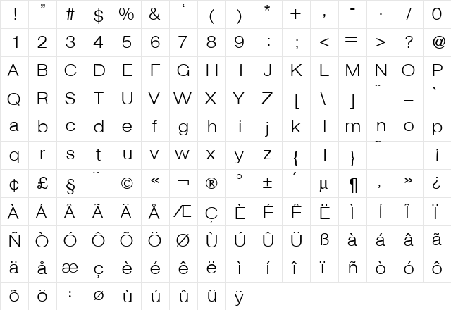 AgentExtLgtDB Normal  glyph index