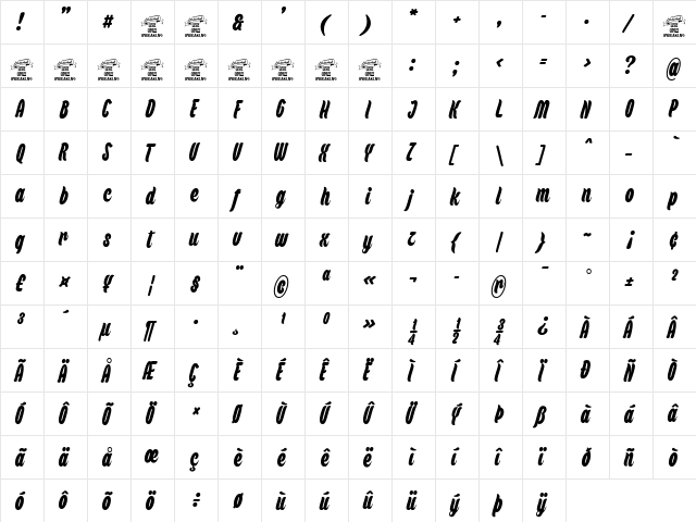 Backpack Personal Use Regular  glyph index