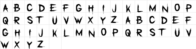 Marshal The Dead Regular  glyph index