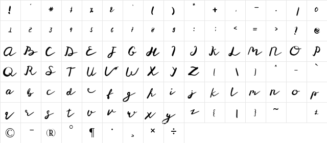 St Maknyus Regular  glyph index