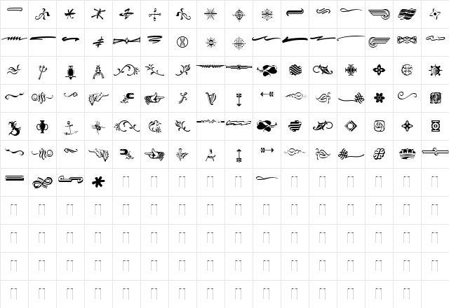 Type Embellishments Three Medium  glyph index