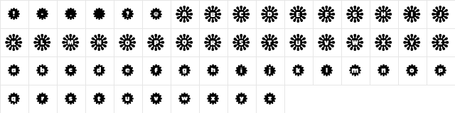 Shower Flower Regular  glyph index
