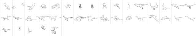 Dinosaur Outline  glyph index
