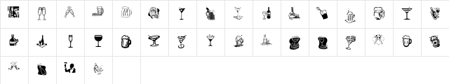 KR Drink Up! Regular  glyph index
