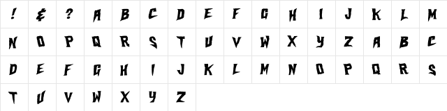 Skateparx Filled - Demo Regular  glyph index