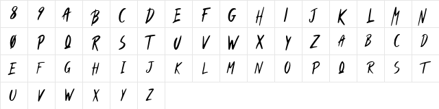 Muttcha Regular  glyph index