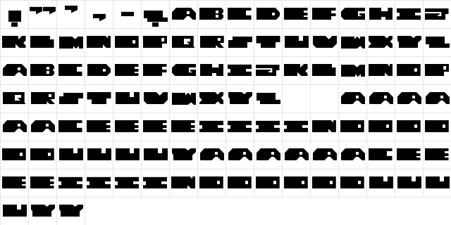 MK ULTRA Bold  glyph index