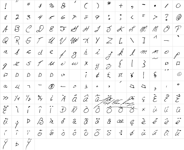 Lloyd Expanded  glyph index