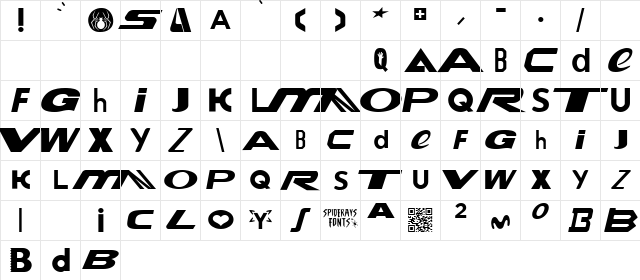 Le Tour de Fonts Regular  glyph index