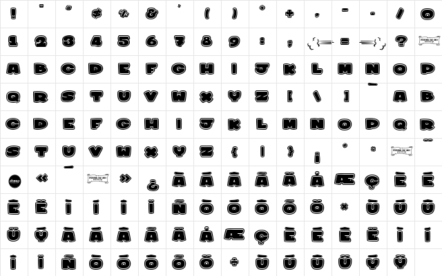 sharky&meduza Regular  glyph index