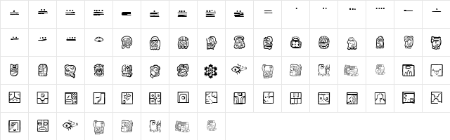 MAIA ideograph MAIA dingbats  glyph index