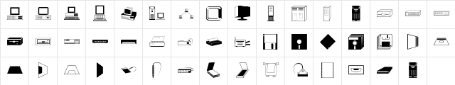 Computers Regular  glyph index