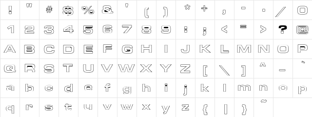 12 Regular  glyph index