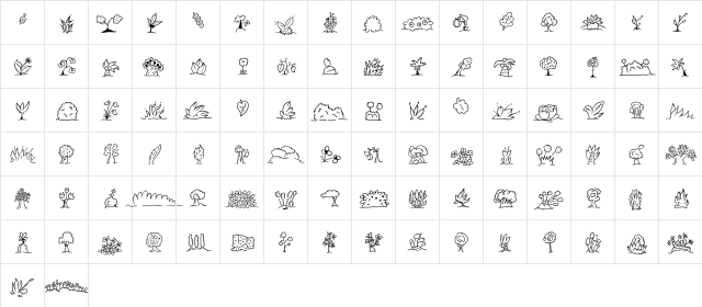 MiniPics UprootedLeaf  glyph index