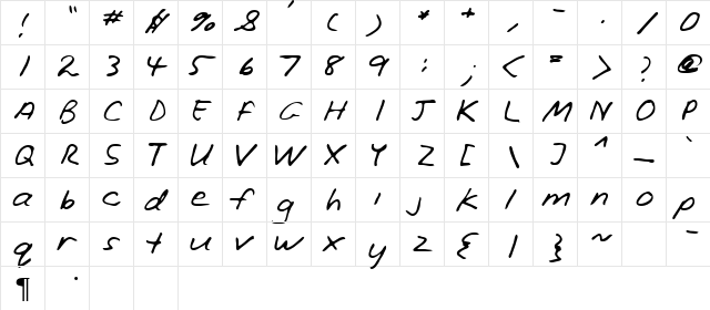 Hadrian Regular  glyph index